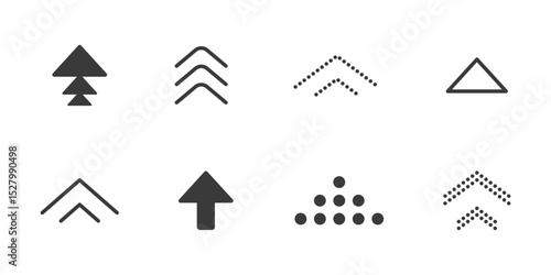 Swipe up icon arrow button, ui scroll symbol. Swipe slide simple minimal line sign. Move button, app interface action. 