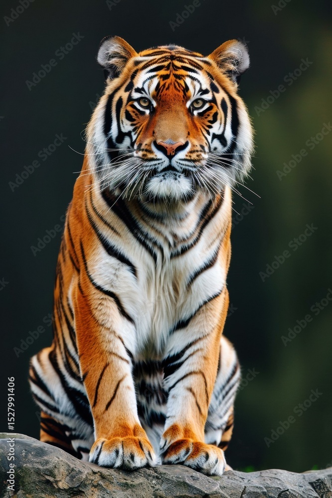 Fototapeta premium Beautiful Tiger with Vibrant Orange and Black Stripes