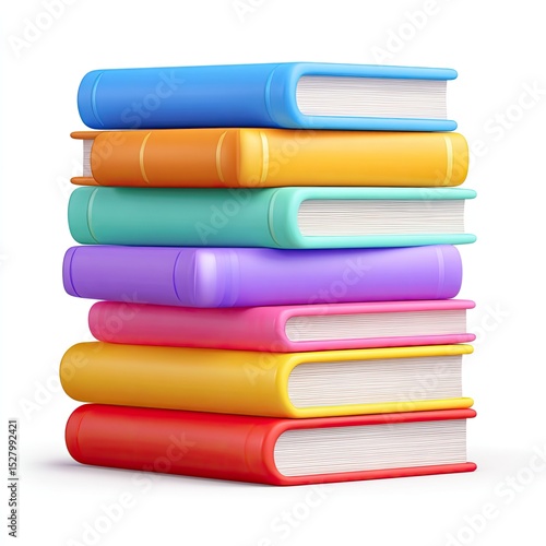 Wallpaper Mural Stack of colorful books.  A vibrant collection of books, various shades,  stacked neatly.  Each book cover displays a bright, unique hue Torontodigital.ca