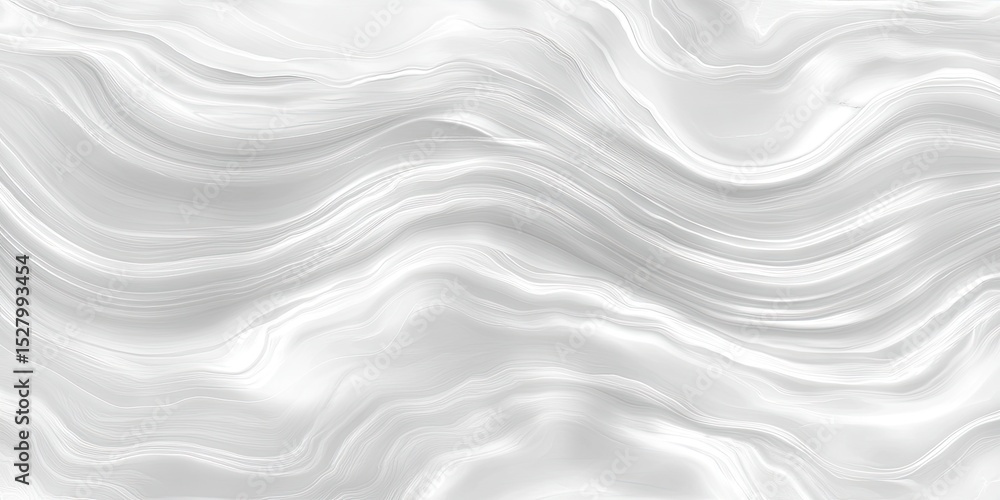 Abstract white marble-like flowing waves
