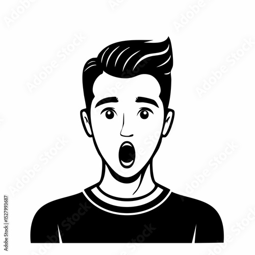 Surprised and shocked man icon