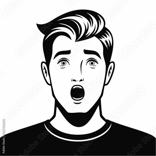 Surprised and shocked man icon