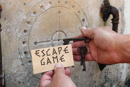 Obraz na płótnie Escape game, jeu d'aventure en immersion, trousseau de clés