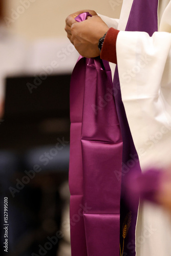 Catholic mass. The decisive call for catechumens. This important Lenten ritual is for catechumens preparing for full initiation. Baptism, Confirmation, and First Communion.  France.