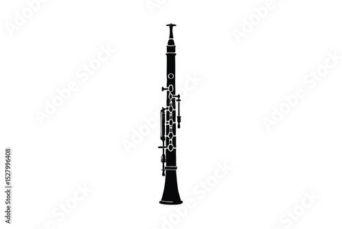 silhouette of a bassoon in vertical stance.eps