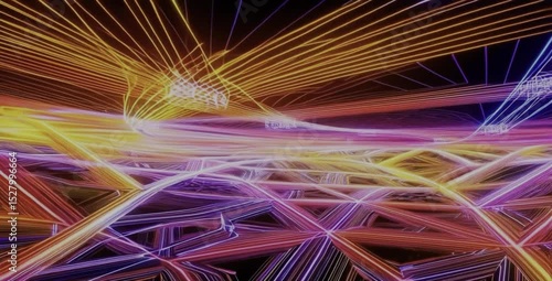 abstract colorful background Abstract digital network connections flowing, glowing lines, futuristic technology background, seamless loop.” or “Data stream visualization, geometric patterns, light 