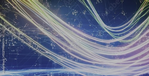abstract blue background Abstract digital network connections flowing, glowing lines, futuristic technology background, seamless loop.” or “Data stream visualization, geometric patterns, light trails