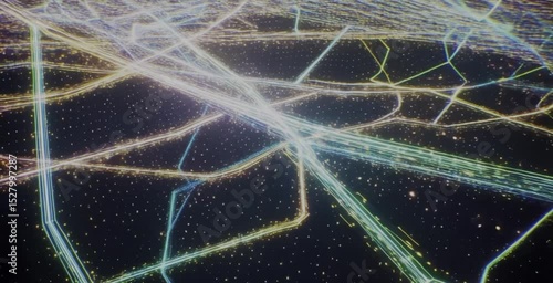 abstract blue background Abstract digital network connections flowing, glowing lines, futuristic technology background, seamless loop.” or “Data stream visualization, geometric patterns, light trails,