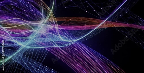 abstract fractal background Abstract digital network connections flowing, glowing lines, futuristic technology background, seamless loop.” or “Data stream visualization, geometric patterns, light 