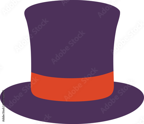 Magical Purple Top Hat Illustration