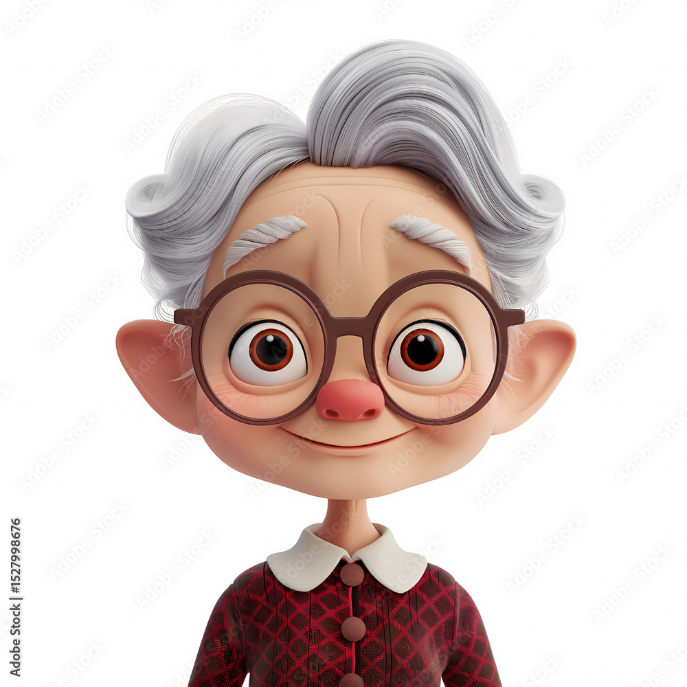 3d portraits of happy people on a white background. Cartoon characters old women, vector illustration 3d portraits of happy people on a white background. Cartoon characters old women, vector illustration