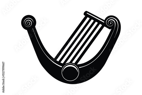 silhouette of a jaw harp.eps