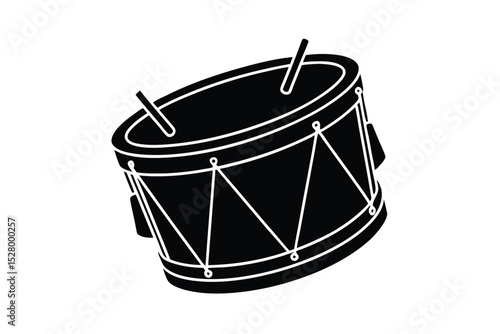 silhouette of a marching snare drum.eps