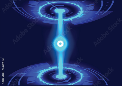 Digital circle technology abstract background, futuristic design, modern graphic future tech. Concept of connection innovation, space energy, high technology, cyberspace computer system wallpaper.