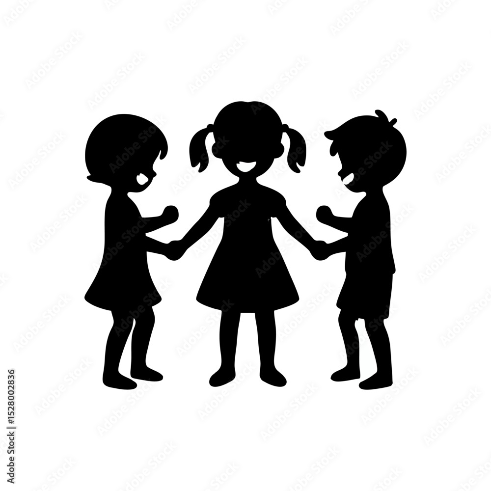 silhouete children playing silhouete children playing