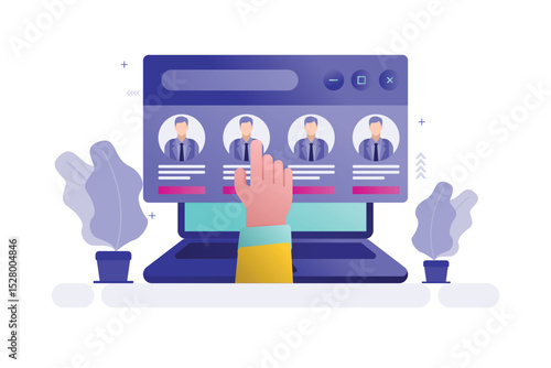 Vector Illustration of candidate selection process