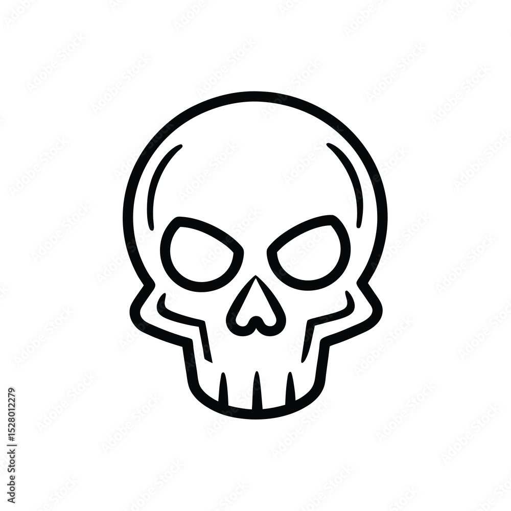 Minimalist Vector Design Vector Icon Skull Silhouette Icon on White Background Minimalist Vector Design Vector Icon Skull Silhouette Icon on White Background