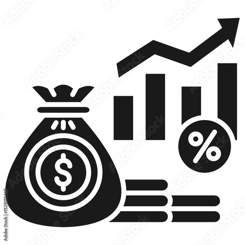 Inflation Economics Glyph Icon