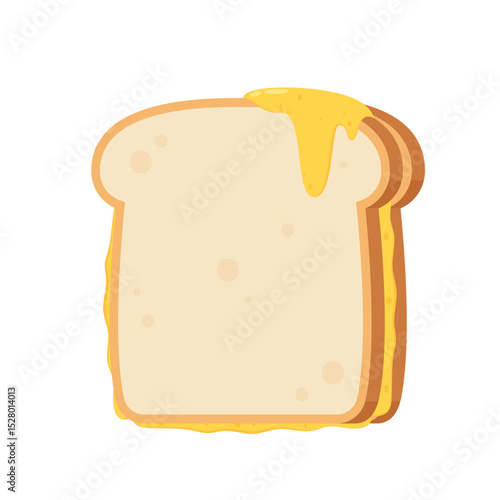 Sandwich cheese. Sandwich cheese isolated on white background. Vector cartoon illustration of snack.
