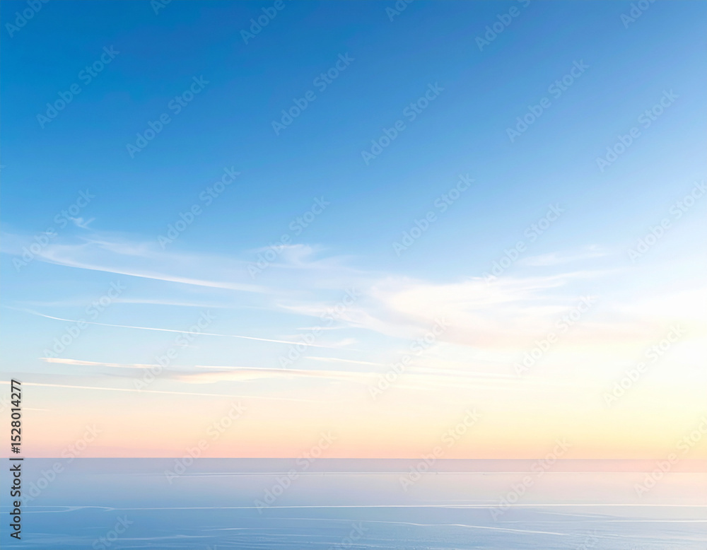 Fototapeta premium Tranquil Blue Sky and Calm Ocean View