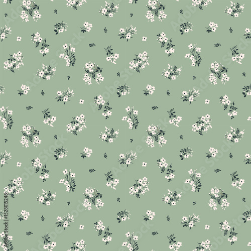 Flower pattern, ditsy floral seamless pattern. Small little flower background. Repeat pattern. Ditsy print. Botanic surface design. Ditsy floral flower pattern for fashion, fabric, wrapping, decor