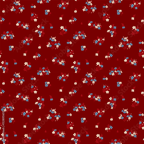Flower pattern, ditsy floral seamless pattern. Small little flower background. Repeat pattern. Ditsy print. Botanic surface design. Ditsy floral flower pattern for fashion, fabric, wrapping, decor