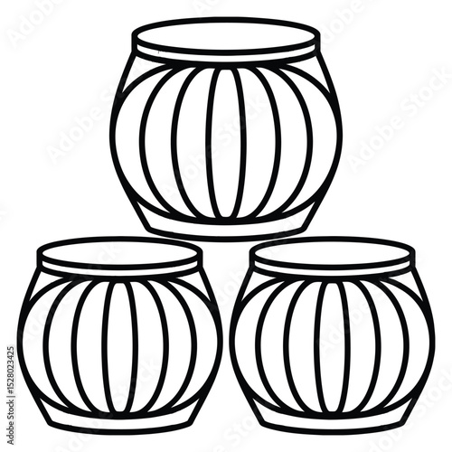 Elegant Silhouette Vector of Modern Nesting Tables

