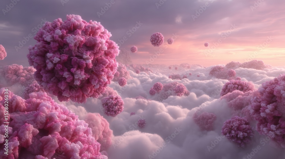 Fototapeta premium Digital illustration of virus particles being neutralized by pro