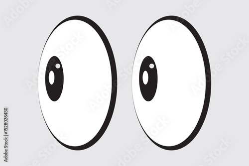 Cartoon eyes icon collection. Eyes emoji illustration. Eyeballs illustration. Social media reaction, emoji, emoticon. Funny cartoon isolated on white. Vector Illustration.