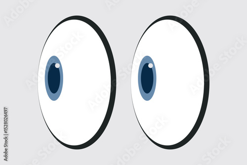 Cartoon eyes icon collection. Eyes emoji illustration. Eyeballs illustration. Social media reaction, emoji, emoticon. Funny cartoon isolated on white. Vector Illustration.