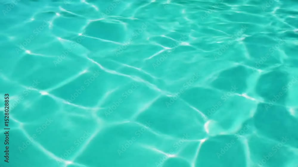 Abstract turquoise sea background , Swimming pool tiles with bright wave reflections in turquoise water, rippling caustics light effect, light teal water surface Abstract turquoise sea background , Swimming pool tiles with bright wave reflections in turquoise water, rippling caustics light effect, light teal water surface