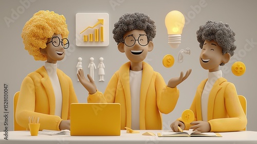 Startup business team brainstorming new ideas generating revenue growth and innovation