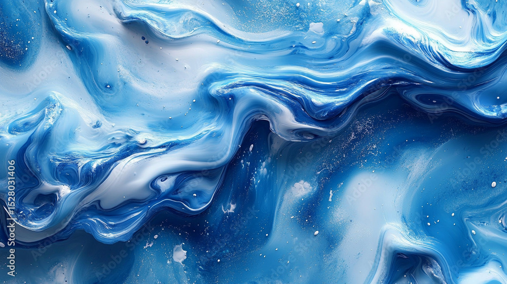 Abstract Blue and White Fluid Paint Texture Background Abstract Blue and White Fluid Paint Texture Background