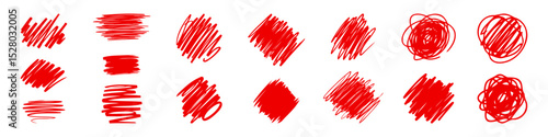 Hand drawn doodle design elements. Sketch pen and brush shapes.