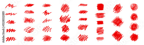 Hand drawn doodle design elements. Sketch pen and brush shapes.