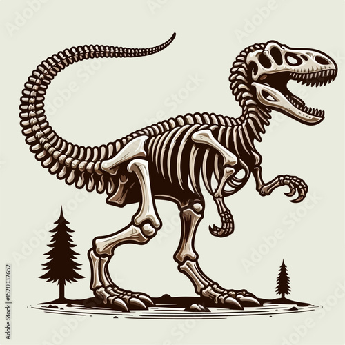 dinosaur skeleton illustration 