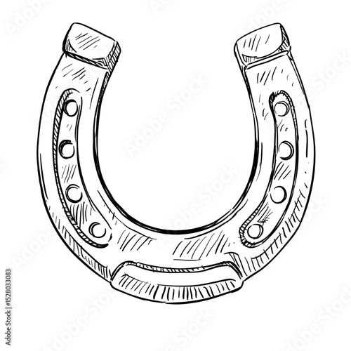 horseshoe handdrawn illustration⁠
