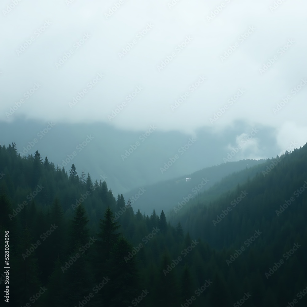 Mountaintop View Of Foggy Valley Mountaintop View Of Foggy Valley