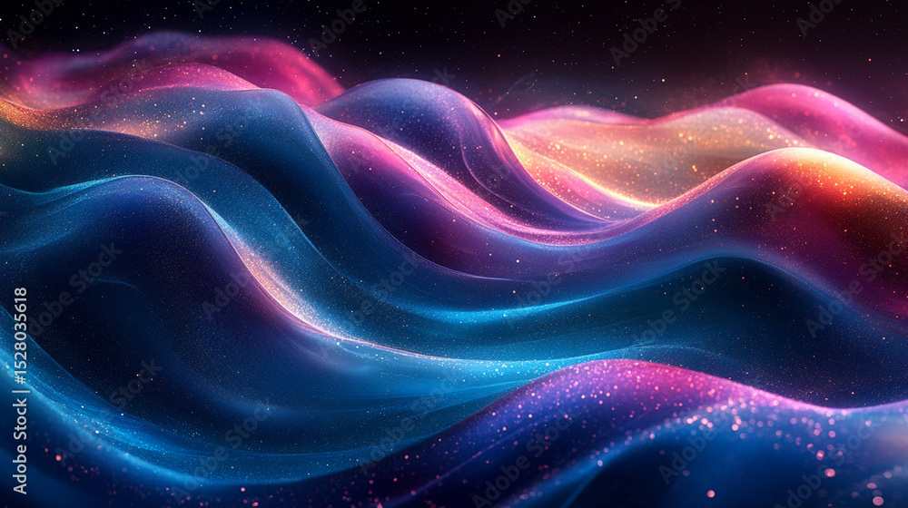 Obraz premium Abstract swirling cosmic fabric waves background