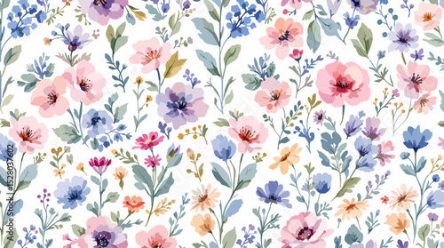 Flowers colorful watercolor Background