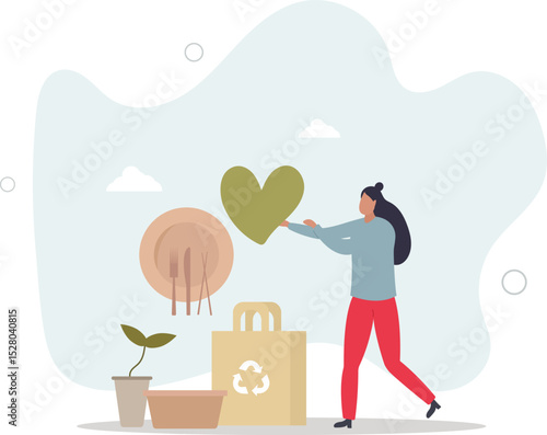 Eco packaging and natural food boxes for take away.Environmental and nature friendly solution to reduce plastic usage. character life .