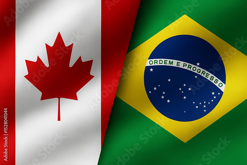Wallpaper Mural Friendship flag canada x Brasil Torontodigital.ca