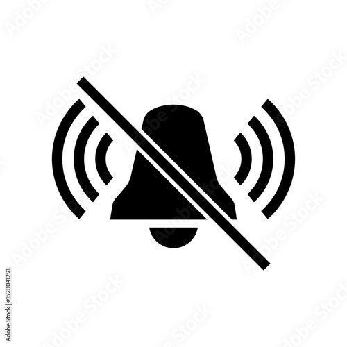 Vector Silent Notification Bell Icons, Flat, Line and Glyph