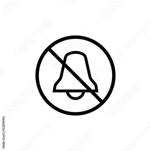 Vector Silent Notification Bell Icons, Flat, Line and Glyph