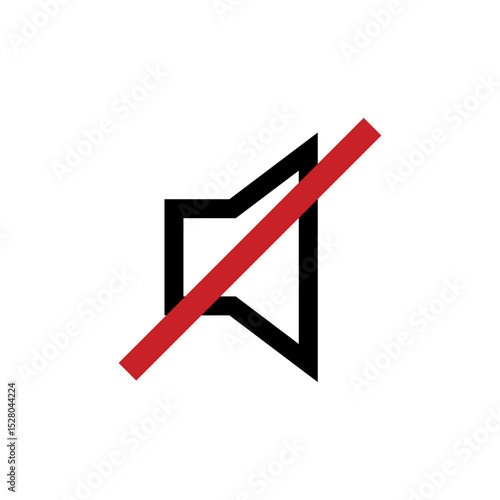 Flat Audio Mute Icon – Speaker Off Vector Illustration