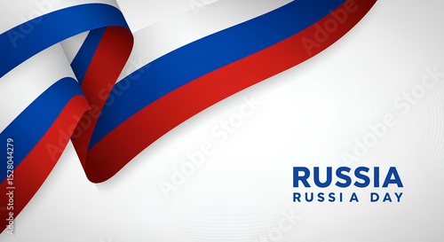 Russia Day Celebration: Waving Flag Design
