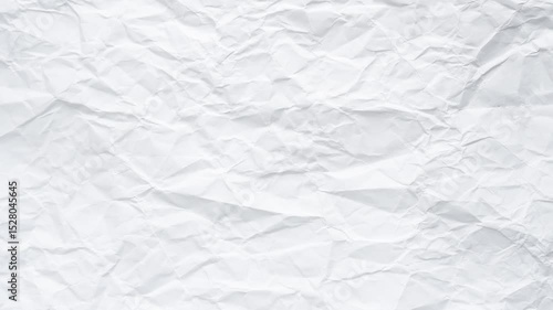 Animated white clean empty crumpled paper background, realistic folded note sheet texture stop motion, blank crushed page effect, back to school study backdrop animation, old business idea design