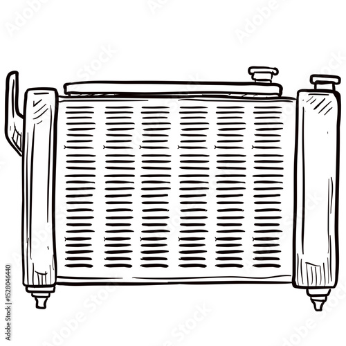 car radiator handdrawn illustration⁠
