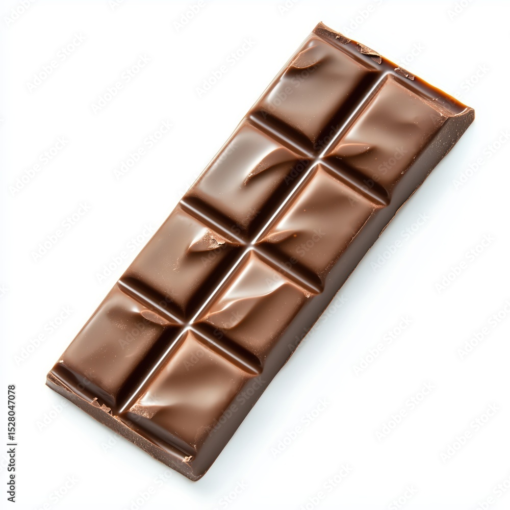 Naklejka premium Milk chocolate bar on clear white background