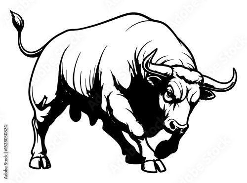strong aggressive bull vector illustration